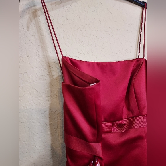 David's Bridal Wear Candy Apple Red Tea Length Formal Size 18 - Picture 4 of 7